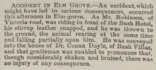 Newspaper report of an accident in Elm Grove